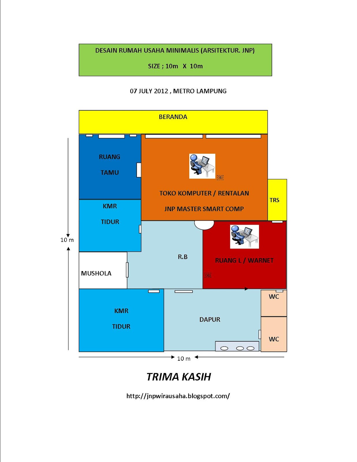 Denah NEW DENAH RUMAH DENGAN 3 KAMAR DAN MUSHOLA