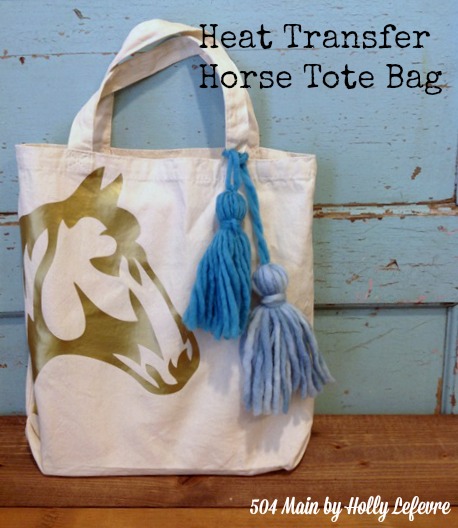 Heat Trasnfer Horse tote bag made with the #Silhouette
