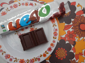 Vego vegan hazelnut chocolate bar.  What do vegans eat at Christmas?  Seasonal vegan treats and snack ideas.  secondhandsusie.blogspot.co.uk #veganblogger #ukvegan #vegan