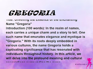 meaning of the name "GREGORIA"