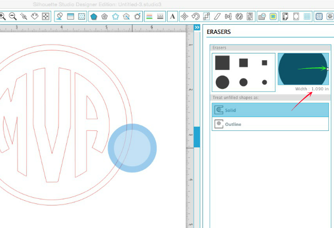 Silhouette Studio, Silhouette tutorial, eraser tool