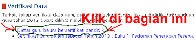 verifikasi data daftar guru belum bersertifikat pendidik