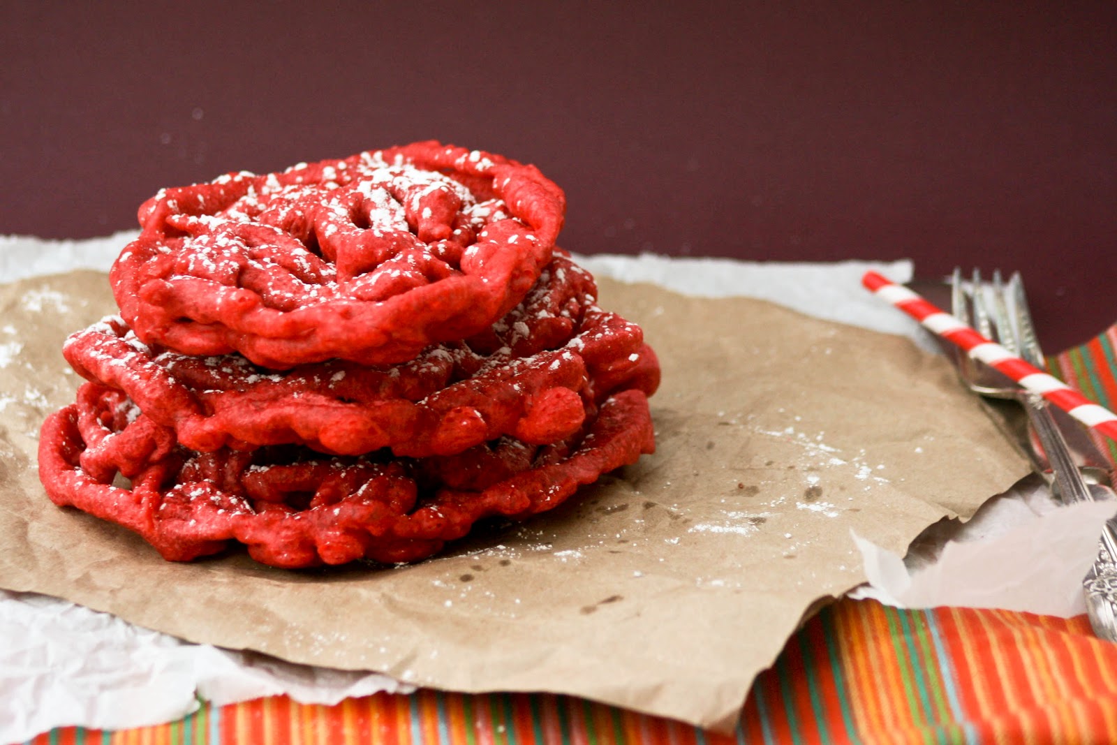 Red Velvet Funnel Cakes