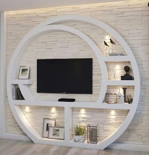 Top décoration moderne mur de télévision en plaques plâtres