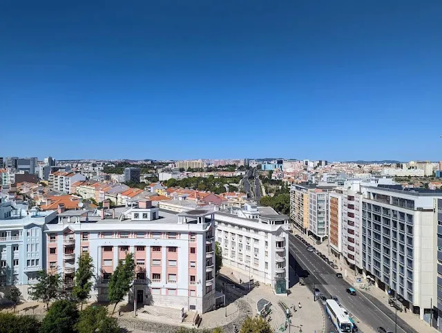 Blue sky views from El Cortes Ingles in Lisbon