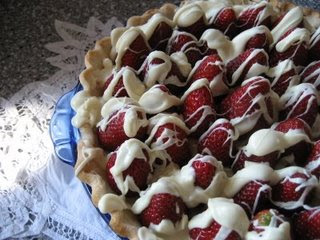 Fresh Strawberry and Chocolate Pie