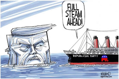 Trump is the Titanic Iceberg - Cartoon