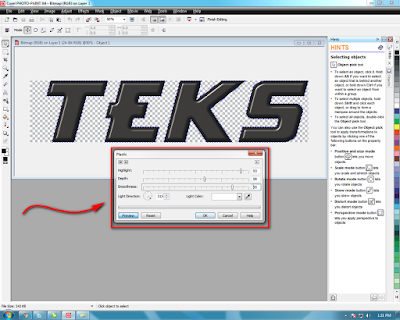 Cara Memberikan Efek Timbul Pada Teks Dengan CorelDraw