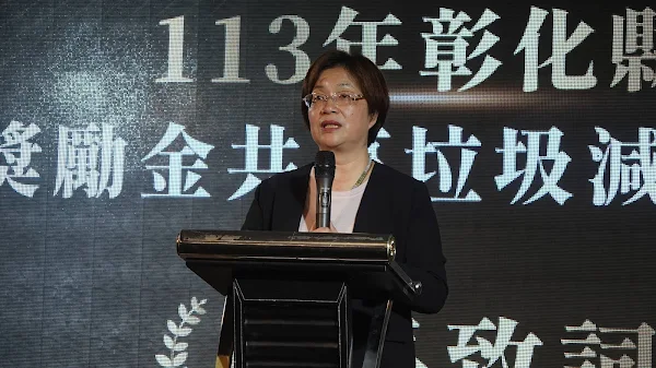 ▲王惠美向所有清潔隊員們表達最高的敬意與謝意。（記者林明佑攝）