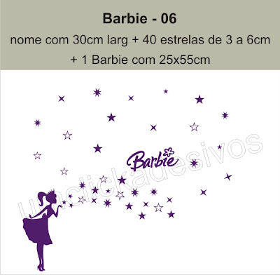 adesivo parede, adesivo infantil, adesivo barbie, quarto menina,adesivo maquiagem,bailarina