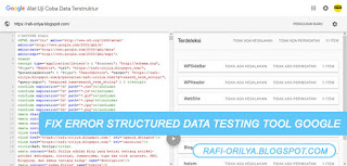 Memperbaiki Fix Error Structured Data Testing Tool Google