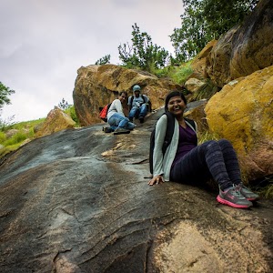 Descending from Makalidurga after rain