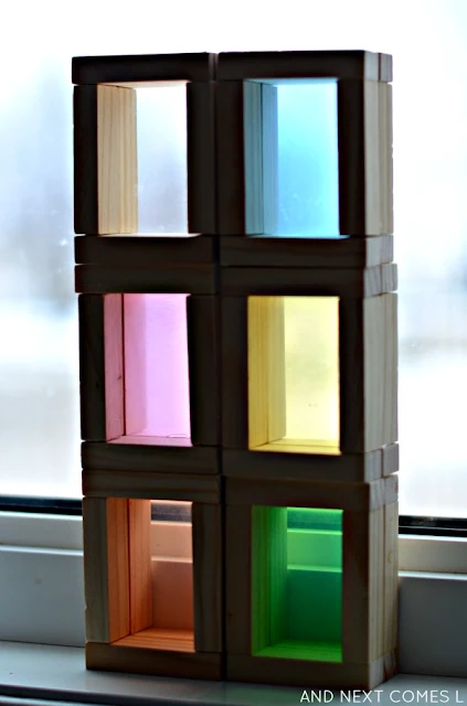 DIY color blocks tutorial - made from dollar store items for only $3 from And Next Comes L