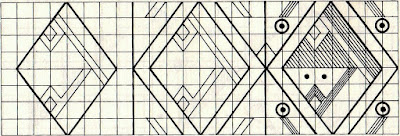 Diseños geométricos abstractos del arte Chimú.