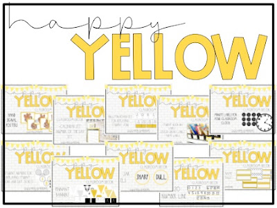 yellow classroom decor