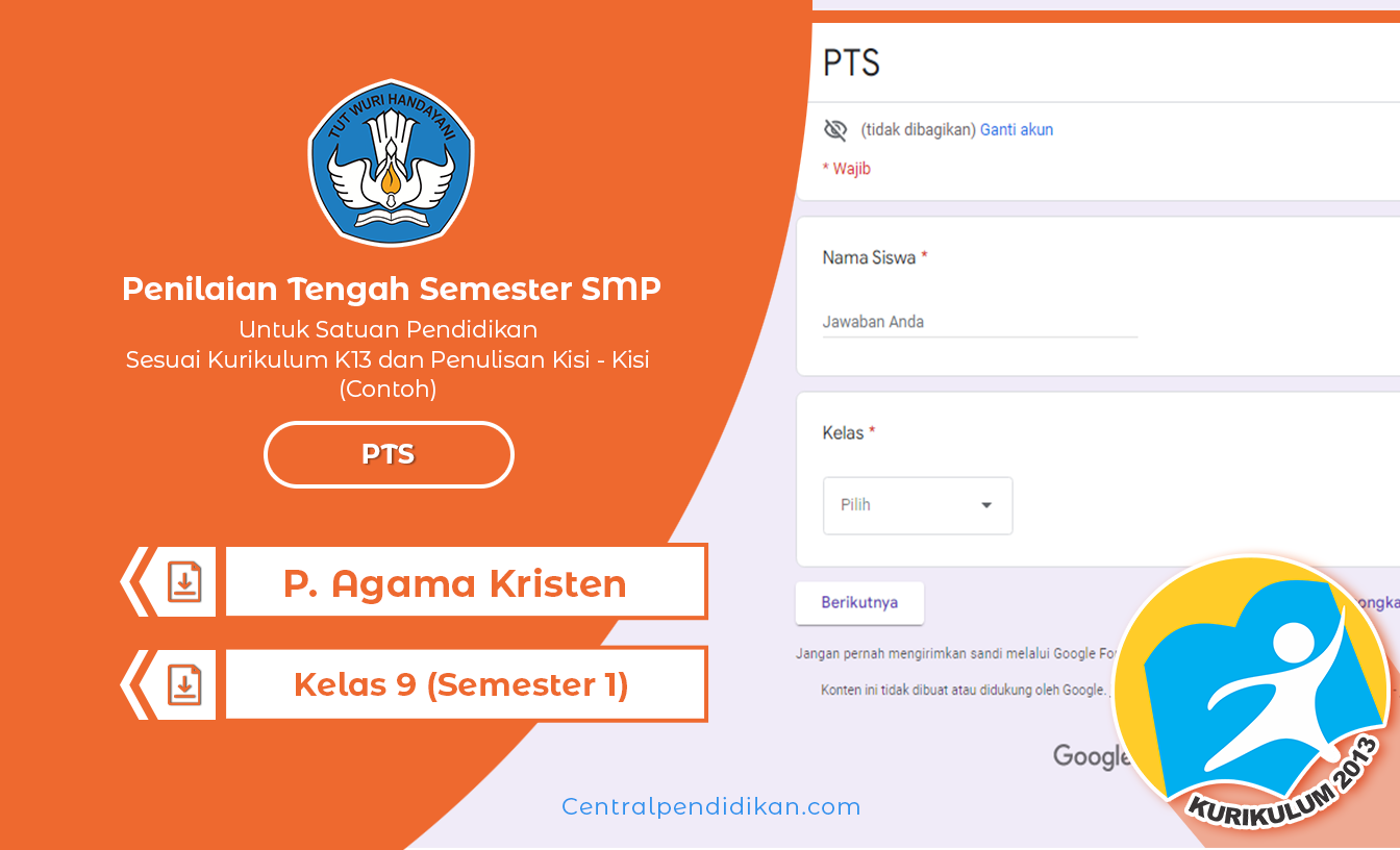 Latihan Soal PTS (Ganjil) Agama Kristen Kelas 9 SMP 2022 Terbaru