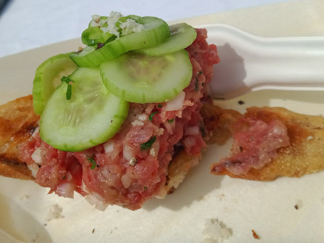 Steak tartare bar snack, l'Image Restaurant, Preuilly sur Claise, Indre et Loire, France. Photo by Loire Valley Time Travel.