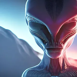 Alien Grey digital artwork by Lee Lewis UFO researcher.