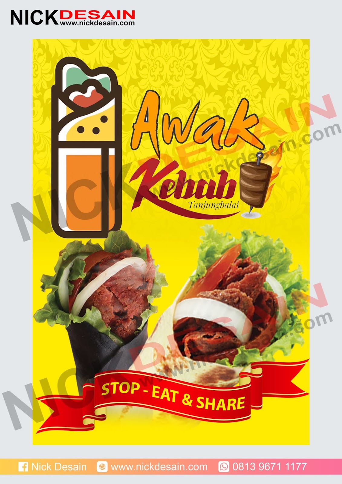 Contoh Branding Banner Spanduk  Kebab  Turki Percetakan 