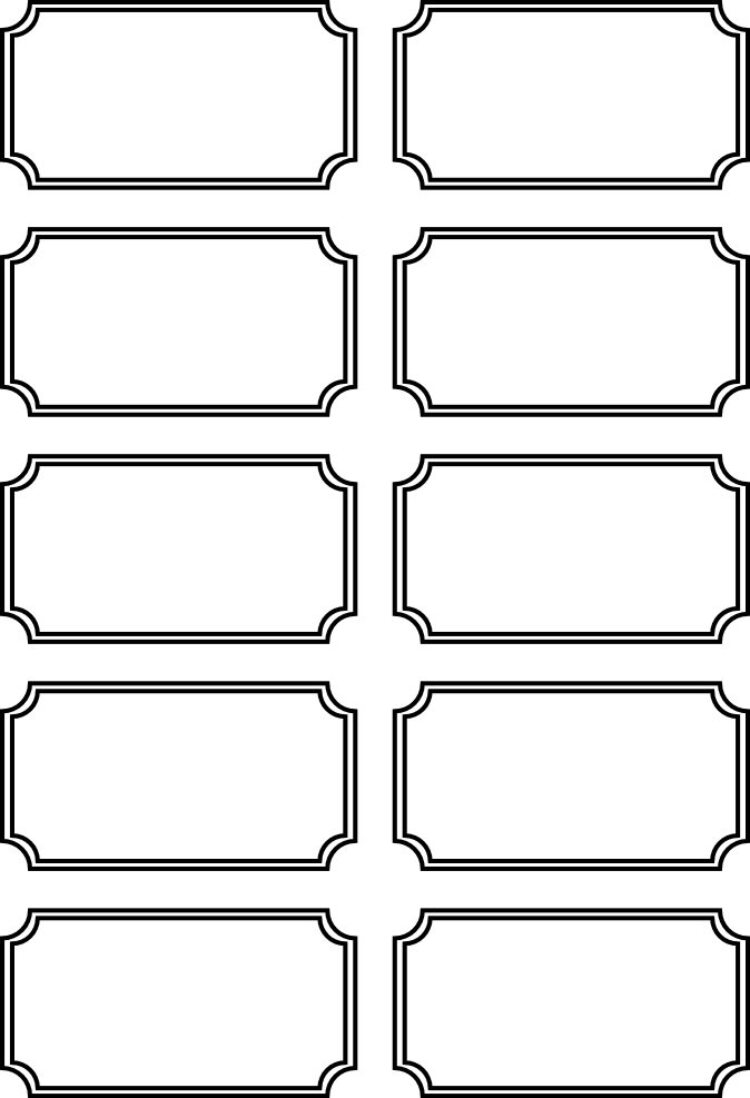 Free Printable Blank Tickets Templates