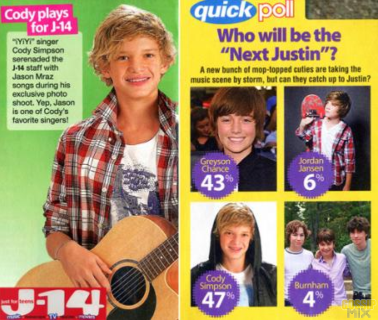 cody simpson and justin bieber. Cody Simpson will be next