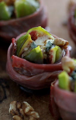 figues , roquefort , jambon cru , entrée