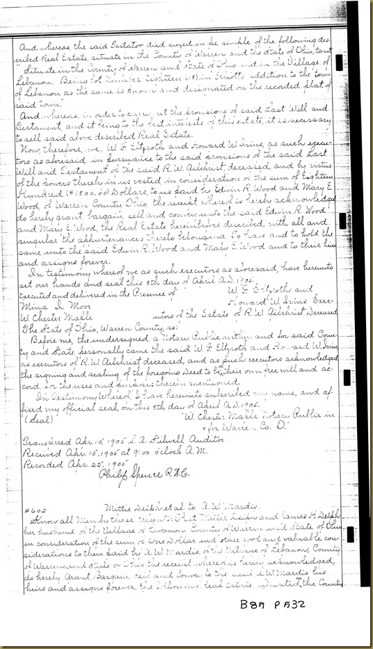 R.W. Gilchrist will probate executors  Howard W. Ivins 1905 1