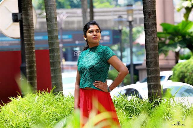 Riythvika In Red Ghagra