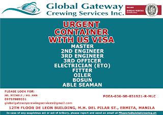 job vacancy at container vessel