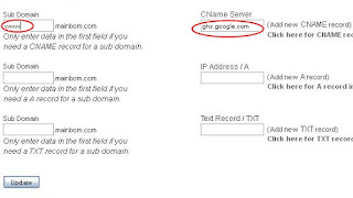 cara ganti domain blogspot di Domain.com