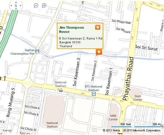 Jim Thompson House Bangkok Location Map,Location Map of Jim Thompson House Bangkok,Jim Thompson House Bangkok Accommodation Destinations Attractions Hotels Photos Pictures,jim thompson house museum bangkok outlet fabrics restaurant wedding silk