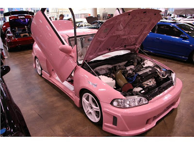 Modification Pink Honda Civic Car Racing Pink