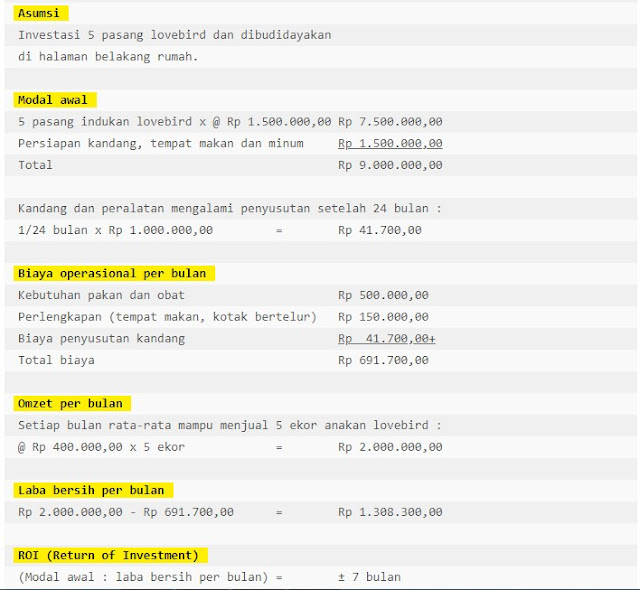 IDE BISNIS RUMAHAN UNTUNG BESAR DARI HOBI BURUNG LOVEBIRD