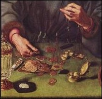 Quentin Metsys, détail du changeur et sa femme