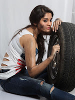 Surabhi Hot Photo Shoot in Mechanic Shed