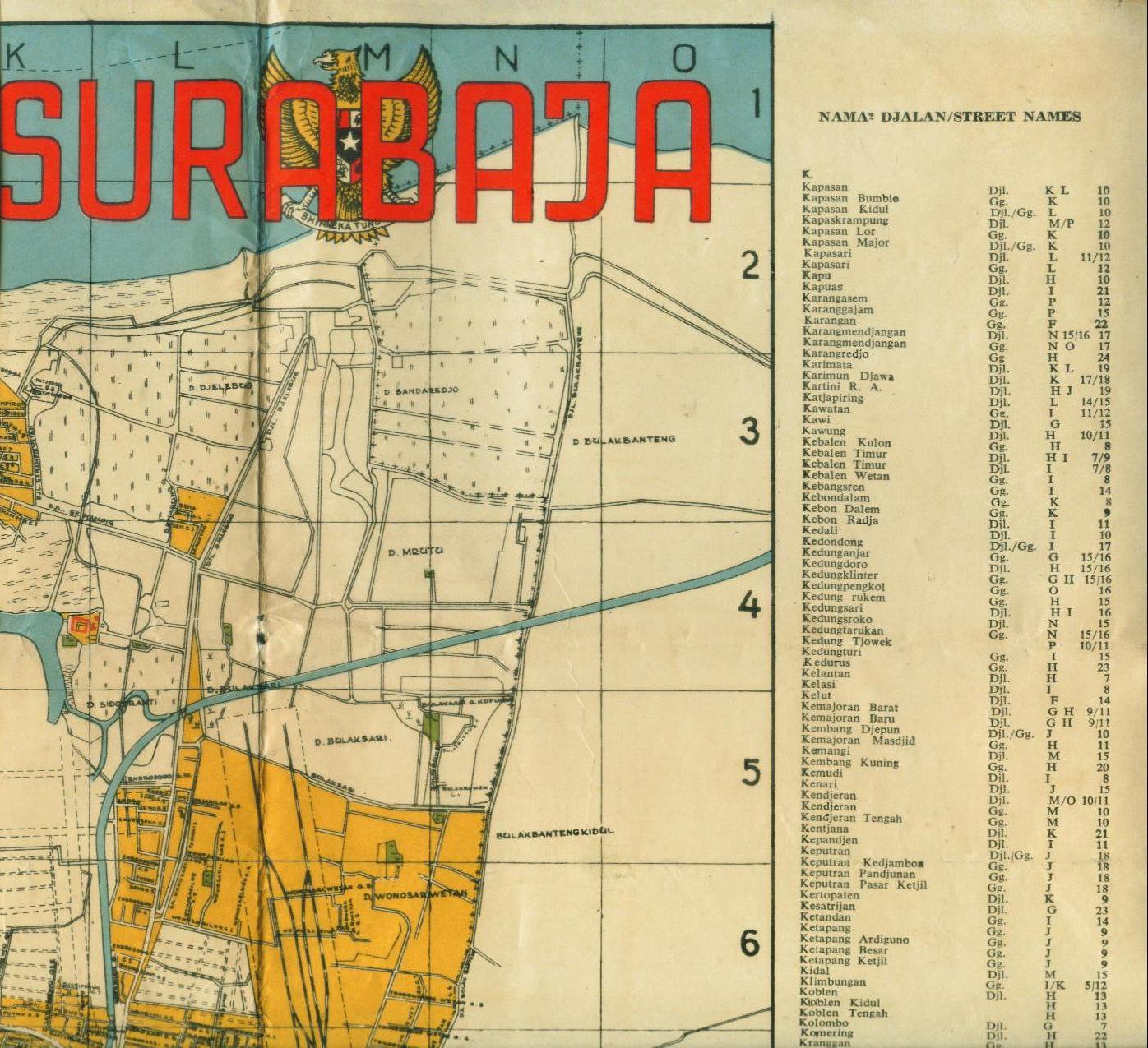 Koleksi Tempo Doeloe: Peta Kuno Area Dalam Kota Surabaya 