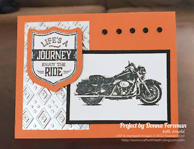 Craft with Beth Second Sunday Sketches #35 card entry motorcycle card Donna Foreman card sketch challenge with measurements