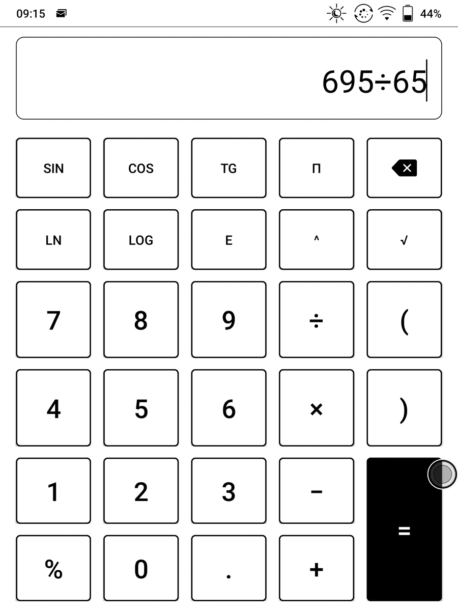 Kalkulator na czytniku Onyx Boox Nova Air