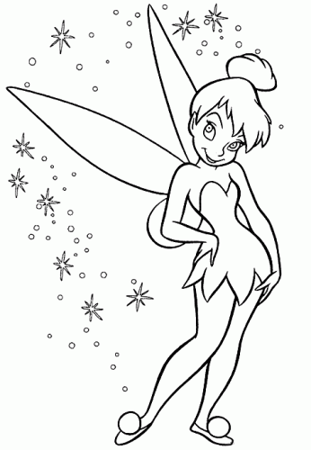 Happy Birthday Disney Coloring Pages. Disneyland Tinkerbell : Free