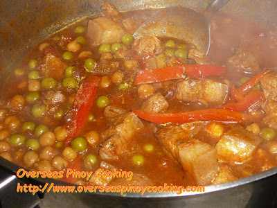 Pork Gisantes and Garbanzos - Cooking Procedure