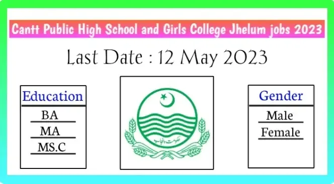 Cantt Public High School Jhelum Jobs 2023