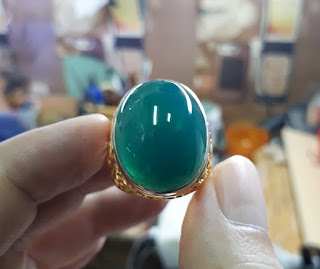 Batu Bacan Doko Super Material Coklat BC051 Ikatan Perak Ukir