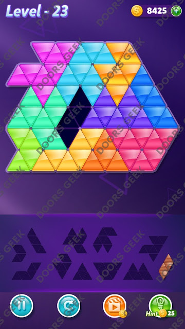 Block! Triangle Puzzle 11 Mania Level 23 Solution, Cheats, Walkthrough for Android, iPhone, iPad and iPod