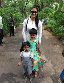 Keerthy Suresh in White Dress with Cute Children