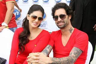 Sunny Leone in red at Dubai