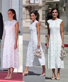 Queen Letizia fashion during Colombia visit