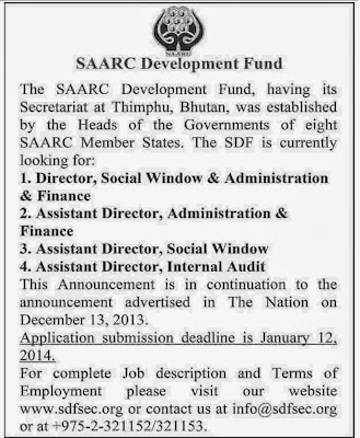 SAARC Development Fund Jobs Opportunities