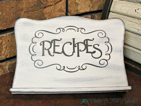 Kitchen decor, chalk paint, recipe book, diy, farmhouse, 