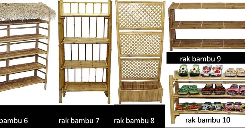 Bentuk Model  Rak  Dari  Bambu 