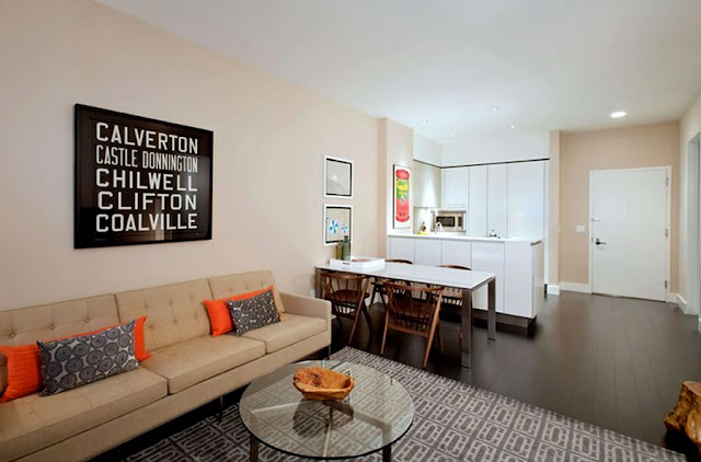 Great Modern Rental Apartment Living Room Interior Design